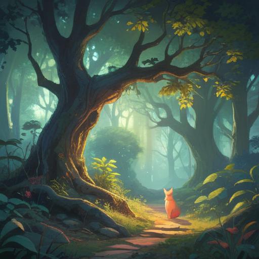 A serene landscape depicting a tranquil scene with animal remains, gentle sunlight filtering through trees, symbolic elements suggesting spiritual significance, soft ethereal glow surrounding the remains, harmonious nature setting, rich details in flora and fauna, peaceful and reflective atmosphere, 4k