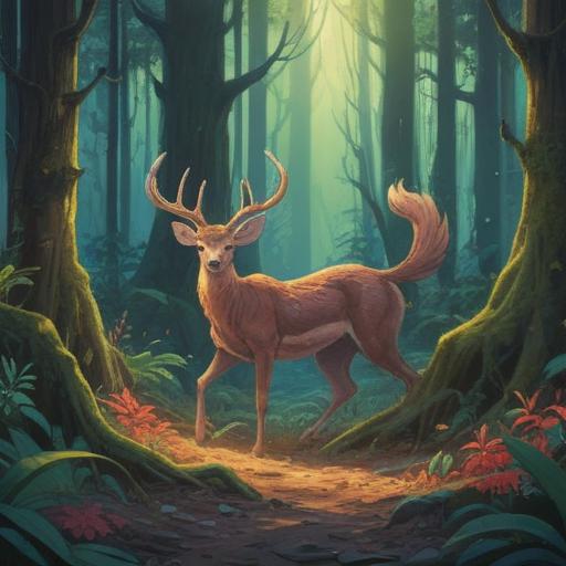 A hauntingly beautiful scene of animal remains in a serene forest, soft sunlight filtering through the trees, symbols of spiritual significance subtly integrated, the juxtaposition of life and death, a sense of caution and reverence in the atmosphere, intricate details of the surroundings, ethereal glow, 4k