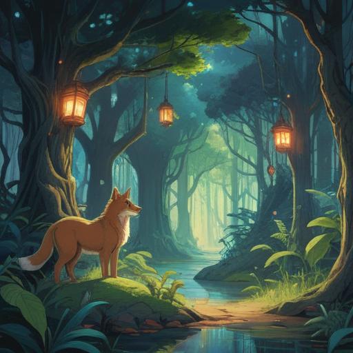 A serene moment in nature, a person encountering a wild animal, ethereal light filtering through trees, symbolic animal presence, signs of spiritual connection, peaceful surroundings, vivid colors, gentle expressions, harmonious atmosphere, 4k