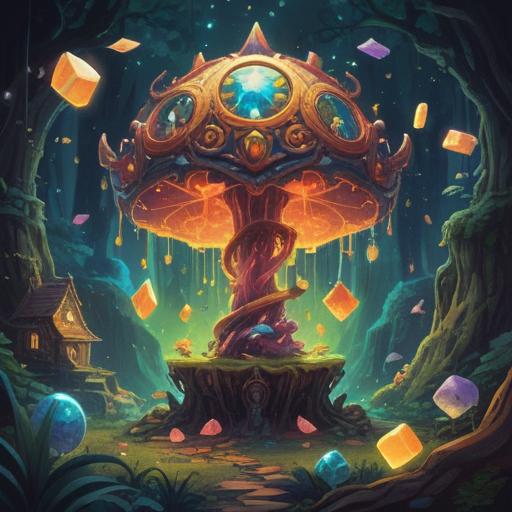 A whimsical illustration of a bitten object transforming into a lucky charm, vibrant colors, magical sparkles surrounding it, intriguing background with elements of fortune, playful atmosphere, enchanting details, captivating charm design, 4k