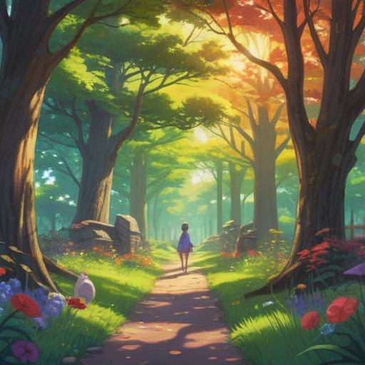 A heartwarming scene of a person meeting various animals in a serene park, joyful expressions, soft sunlight filtering through the trees, a gentle breeze rustling the leaves, vivid colors of nature, a sense of connection and tranquility, diverse animals like a playful puppy, a curious kitten, and birds in the sky, capturing the richness of emotional bonds, peaceful atmosphere, 4k