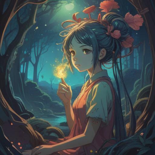 A mystical scene depicting the spiritual meaning of an itchy head, ethereal light surrounding a serene figure, symbols of insight and awareness floating in the air, delicate aura, connection to the universe, deep contemplation, harmonious ambiance, vibrant energy, 4k