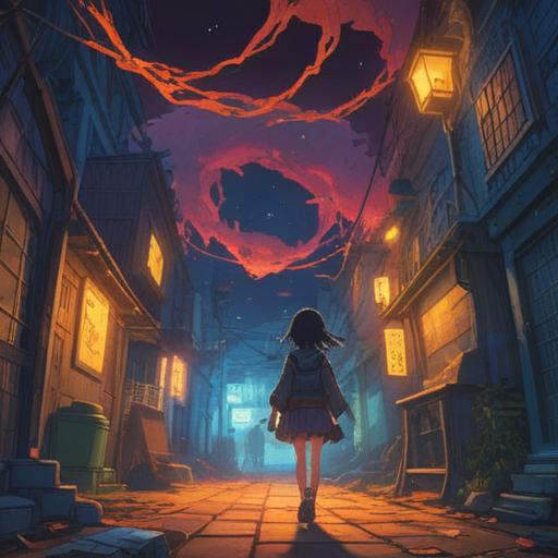 A thought-provoking illustration depicting a hit-and-run incident, symbolic representation of spiritual themes, shadows conveying hidden emotions, cars in motion contrasted with a serene spiritual environment, ghostly figures representing the aftermath, abstract elements symbolizing unresolved issues, urban backdrop at twilight, mysterious yet tranquil atmosphere, 4k