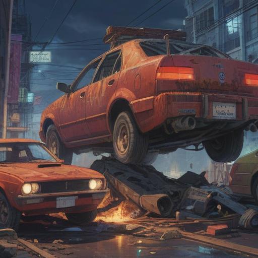 A thoughtful illustration depicting spiritual signs to be aware of regarding hit-and-run accidents, a concerned driver observing a damaged car, symbols of caution such as an owl and a subtle light aura, a street scene at twilight, soft pastel colors, warm and reflective atmosphere, intricate details in the background, 4k