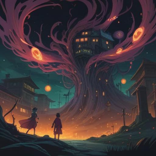 A mystical representation of theft, symbolic visuals, shadowy figures embodying loss, ethereal wisps of energy surrounding a stolen object, contrasting light and dark elements, deep emotional resonance, exploring themes of spiritual lessons from loss, introspective atmosphere, 4k