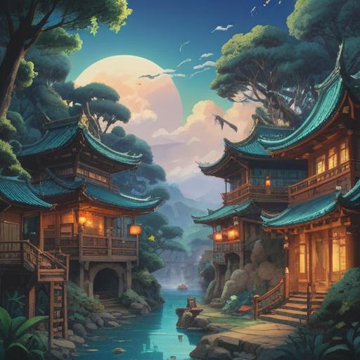 A mystical landscape representing the lucky number associated with East longitude 135 degrees, vibrant colors, symbolic elements depicting change and fortune, serene setting with a rising sun illuminating the horizon, intricate patterns signifying transformation, harmonious blend of nature and abstract forms, inviting atmosphere, visually captivating details, 4k