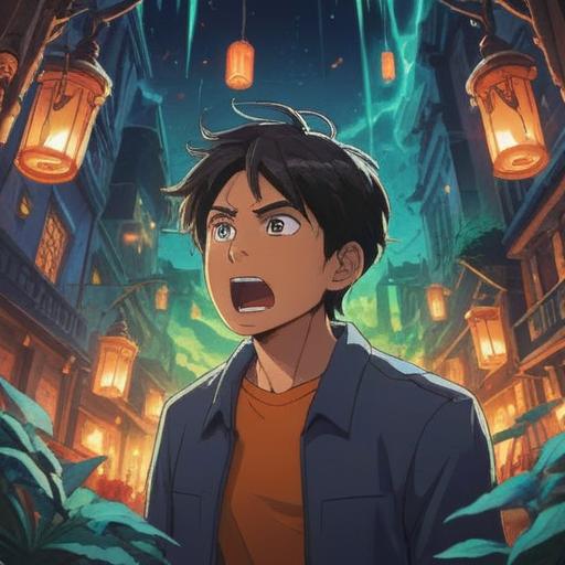 A husband yelling in a calm setting, expressing powerful emotions, surrounded by spiritual symbols, soft light illuminating the scene, contrasting feelings of tension and tranquility, vibrant colors representing energy, showcasing the complexity of relationships, 4k