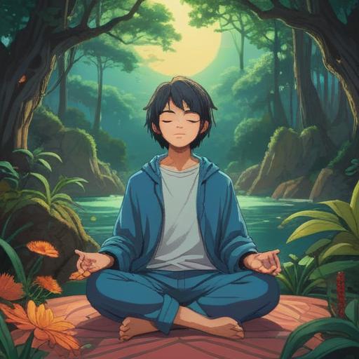 A serene scene depicting a person meditating in a peaceful environment, surrounded by gentle nature elements, displaying subtle spiritual symbols in the air, soft light radiating from above, conveying a sense of calmness and awareness, emphasizing the importance of recognizing spiritual signs when releasing anger, harmonious colors, tranquil atmosphere, 4k