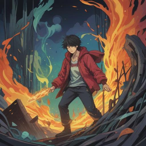 A spiritual illustration depicting the connection between anger and illness, vibrant energy emanating from a distressed figure, abstract representations of emotions intertwining with physical ailments, symbolic elements such as flames and healing light, a serene background contrasting chaotic emotions, ethereal atmosphere, captivating details, thought-provoking imagery, 4k