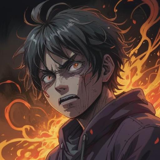 A dark and moody illustration depicting anger as a spiritual disease, ominous shadows swirling around a distressed figure, the figure's face showing a mix of rage and despair, ethereal dark energy manifesting in the background, intricate symbols of illness and turmoil, an overall unsettling atmosphere, 4k.