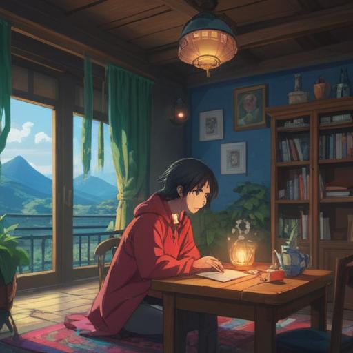 A thoughtful scene depicting a person reflecting on their relationship with someone who often causes anger, a serene environment, soft lighting, an open notebook illustrating notes and insights, contemplative facial expression, subtle emotional tension, nature elements around, symbolizing growth and understanding, 4k