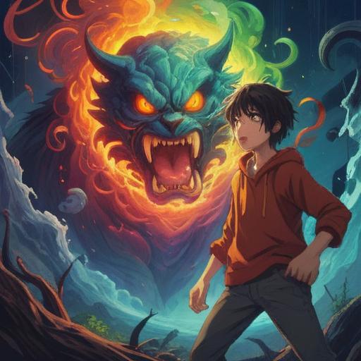 An illustration of a startled person encountering an angry individual, depicting the moment of surprise, symbolism of a lucky charm in the foreground, vibrant colors, dramatic facial expressions, emotional tension in the atmosphere, a contrasting serene background, visual storytelling, 4k