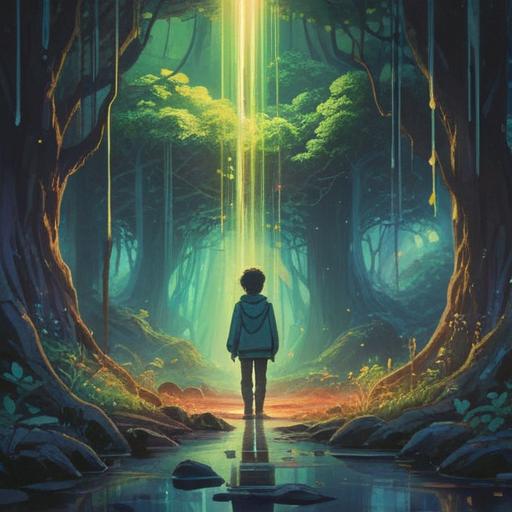 A serene, introspective scene depicting a person surrounded by ethereal light, symbolizing emotional sensitivity and spiritual awakening, a gentle aura radiating from their heart, subtle images of turbulent waves in the background, representing inner conflicts, harmonious colors blending together, tranquil expressions, 4k