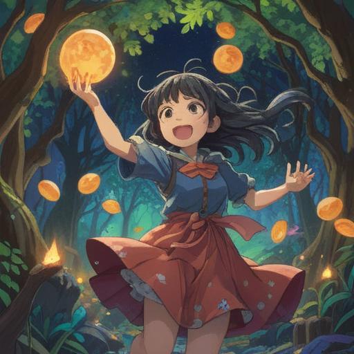 A whimsical scene depicting a person performing a lucky action to alleviate stress, vibrant colors, dynamic composition, cheerful expressions, a playful atmosphere, surrounded by symbols of good fortune like four-leaf clovers and shooting stars, relatable emotions, gentle lighting, colorful background elements, 4k