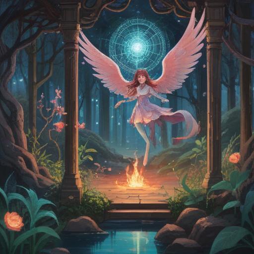 A mystical illustration capturing spiritual signs to watch for when feeling negative energy from the land, ethereal symbols emerging from the earth, delicate light rays illuminating the surroundings, a serene landscape with twisted trees, a subtle aura around the ground, dreamlike atmosphere, vibrant colors hinting at emotions, 4k.