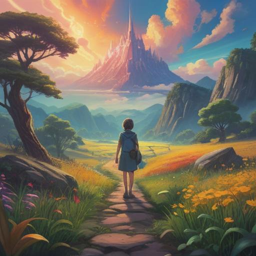 A serene landscape depicting the act of letting go, symbolic elements representing spiritual signs, a person standing at a crossroads, ethereal light illuminating path options, soft whispers of nature surrounding them, tranquil atmosphere, subtle hints of change and transition, 4k