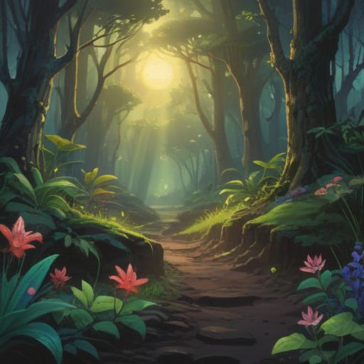 A serene landscape featuring rich, dark soil, vibrant green plants emerging from the earth, a soft, ethereal light illuminating the scene, gentle breeze rustling through leaves, a mystical aura surrounding the soil, symbolizing connection to nature and spiritual grounding, the essence of growth and renewal, 4k