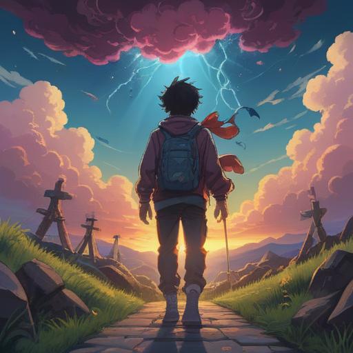 A surreal illustration depicting the essence of unrecognized effort, a figure surrounded by shadows representing hard work, light breaking through clouds symbolizing hope, a contrasting landscape between barren fields and flourishing gardens, ethereal elements of struggle and perseverance, dreamlike atmosphere, 4k