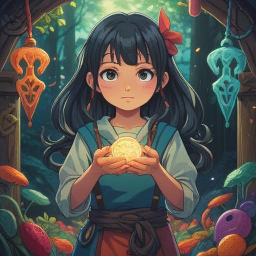 A heartwarming illustration of a person holding a lucky charm, vibrant colors, detailed textures, serene background with soft sunlight, symbols of good fortune surrounding the character, conveying a sense of comfort and support, emotional warmth, 4k