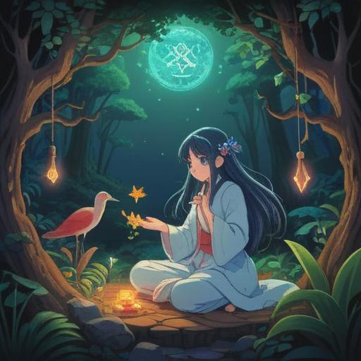 A serene illustration depicting the spiritual benefits of using Tokko, ethereal glow, mystical symbols in the background, a meditative figure applying Tokko, surrounded by soft, floating wisps of energy, tranquil atmosphere, vibrant yet calming colors, 4k