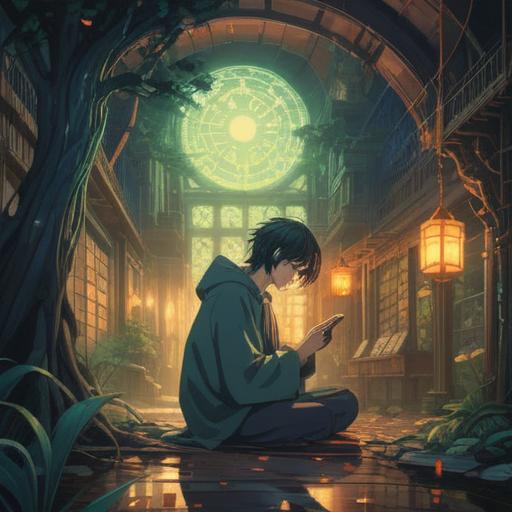 A mystical illustration depicting the spiritual significance of changing one’s phone number, a person reflecting in contemplation, surrounded by ethereal symbols of transformation, a serene environment with soft light, vibrant colors representing new beginnings, a sense of renewal and clarity, introspective atmosphere, 4k