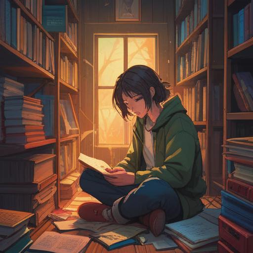 A serene illustration of a person sitting cross-legged, surrounded by organized phone books, meditative ambiance, soft lighting, a gentle aura radiating from the books, symbols of clarity and connection, peaceful expressions, spatial harmony, an ethereal atmosphere, 4k