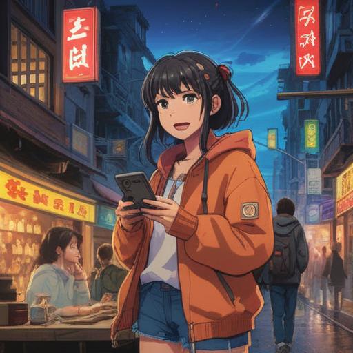 A lifestyle proposal that transforms the sound of a ringing phone into an opportunity, vibrant and dynamic setting, people engaging with their phones enthusiastically, a sense of motivation and positivity in the air, modern urban environment, diverse characters interacting, empowering visuals, bright and uplifting colors, 4k