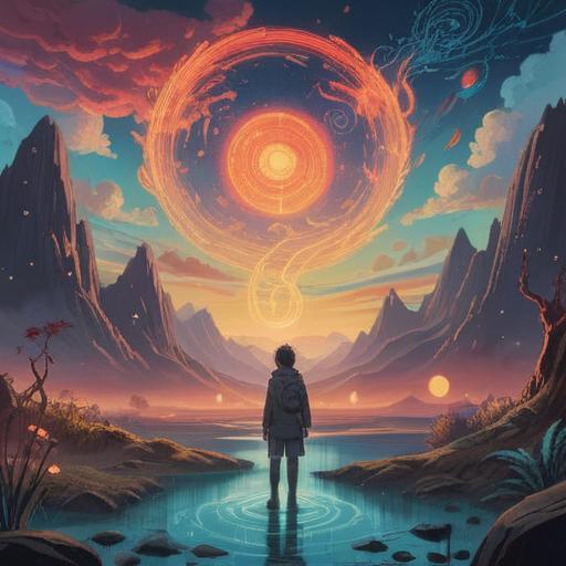 A mystical scene depicting a person standing in a serene landscape, surrounded by ethereal light and symbols, signaling spiritual messages during bad signal moments, calming nature, vibrant colors, enchanting aura, soft glow, tranquil atmosphere, sense of hope and clarity, 4k