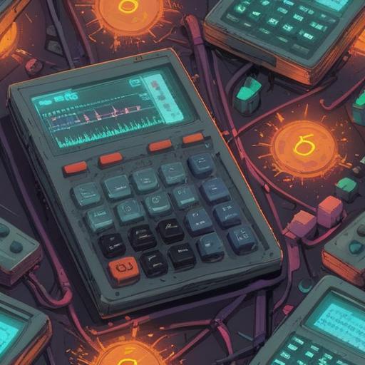 A broken calculator symbolizing a shift in perspectives, illuminated by ethereal light, representing the end of rigid thinking, surrounded by abstract shapes and flowing energy, evoking a sense of liberation, soft pastel colors, harmonious composition, 4k