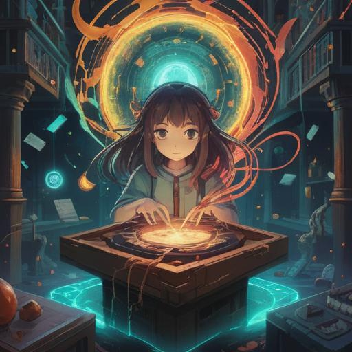 A captivating scene depicting a broken electronic device emitting ethereal light, surrounded by floating spiritual symbols, vibrant energy swirling around, a serene atmosphere, juxtaposition of chaos and tranquility, mystical and enchanting visuals, 4k