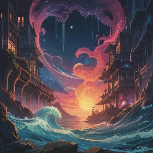 A serene digital artwork, representing the spiritual essence of electronic sounds, ethereal waves of light, harmonious vibrations, abstract representations of sound frequencies, tranquil atmosphere, connection between technology and spirituality, vibrant colors, meditative figures, 4k