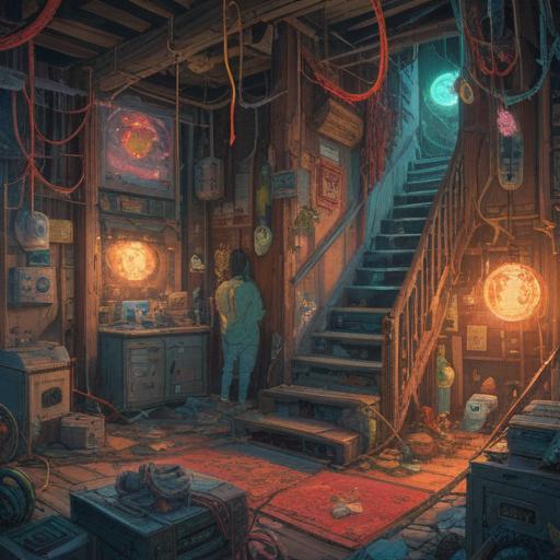 A surreal illustration depicting the spiritual signs suggested by electrical appliance malfunctions, ethereal energy emanating from broken devices, glowing symbols of positivity surrounding the appliances, a serene environment with soft light filtering through, harmonious color palette, uplifting atmosphere, mystical elements intertwined with technology, 4k