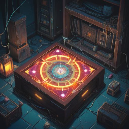 A mystical illustration showing a broken electronic device, symbolic representation of spiritual awakening, fragments of light emanating from the shattered screen, ethereal aura surrounding the device, signs of transformation and rebirth, soft pastel colors, dreamlike atmosphere, intricate details depicting energy flow, 4k