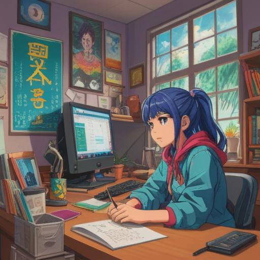 A supportive workplace environment, a person sitting at a desk with motivational quotes on the wall, bright and uplifting colors, displays of teamwork and collaboration, a mentor guiding a job seeker, phone calls and computer work in progress, positive energy and encouragement, balanced composition, 4k