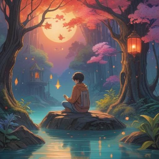A contemplative illustration of a person sitting in a serene environment, surrounded by mystical symbols, reflecting on their career journey, soft ethereal light illuminating their thoughtful expression, elements of frustration and hope intertwined, nature-inspired background with subtle hues, spiritual aura, introspective mood, 4k