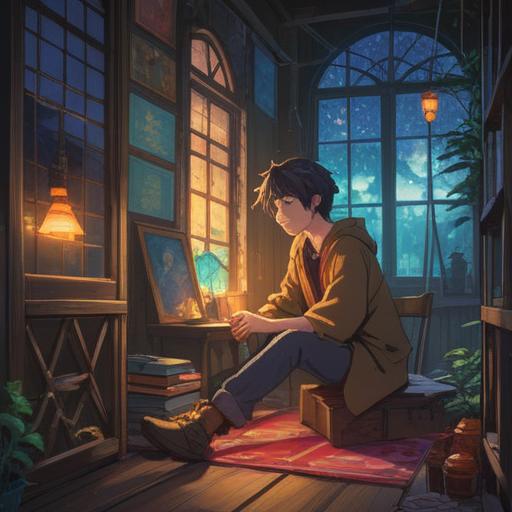 A contemplative scene of a person sitting in a serene environment, surrounded by gentle light, contemplating their career path, soft glowing symbols representing spiritual signs floating around them, a sense of hope and guidance in the atmosphere, lush greenery in the background, calming colors, 4k