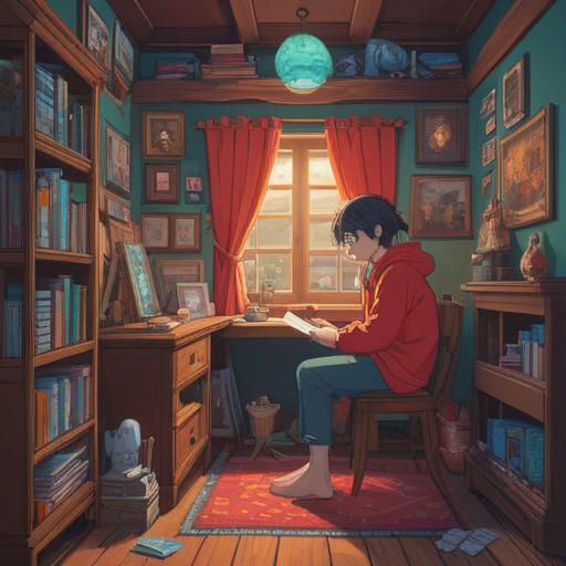 A serene scene depicting a person in a cozy room, contemplating their job search journey, surrounded by motivational quotes on the wall, a small plant symbolizing growth, a cup of tea steaming on a desk, soft sunlight streaming through the window, a laptop open with job listings, an inviting atmosphere, and a sense of hope and determination, 4k