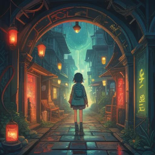 A serene and mystical illustration, vibrant colors, ethereal glow, depicting a person standing at a crossroads, surrounded by symbolic signs, a full moon illuminating the path, gentle whispers of nature, butterflies representing transformation, subtle hints of guidance, a sense of contemplation and intuition, spiritual energy flowing in the air, 4k