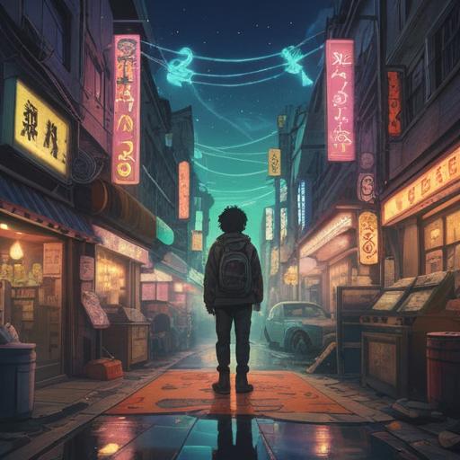 A serene and enlightening scene depicting a person standing at a crossroads, surrounded by glowing signs representing positive spiritual symbols, soft light filtering through trees, ethereal atmosphere, symbols of growth and change in the background, a sense of clarity and purpose, 4k