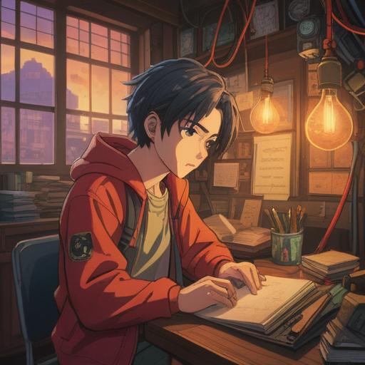 A contemplative scene depicting a person reflecting on career choices, surrounded by motivational quotes and images of different professions, warm lighting creating an atmosphere of hope and determination, a calm workspace with a notebook and pen, visual elements representing growth and change, 4k