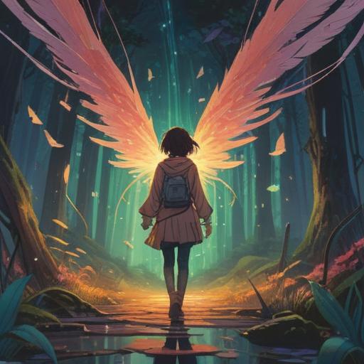 A serene illustration depicting a person standing at a crossroads, ethereal light shining down from above, signs like feathers and butterflies in the air, subtle energies radiating, nature's beauty surrounding them, feeling of contemplation and awareness, spiritual symbols in the environment, 4k