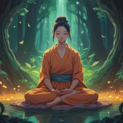 A serene illustration depicting the spiritual significance of job offers, ethereal light surrounding a person in meditation, symbolic elements representing opportunities and growth, vibrant aura, dreamlike atmosphere, introspective journey, cosmic connections, tranquility in the mind, 4k