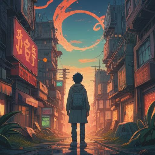 A surreal illustration depicting the concept of spiritual signs related to job change failures, a person standing at a crossroads with visual representations of signs around them, ethereal symbols glowing softly, a melancholic yet enlightening atmosphere, rich colors blending in the background, thought-provoking imagery, 4k