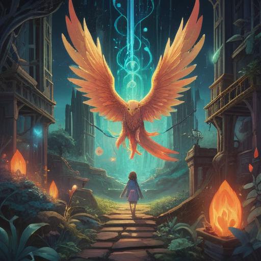 A mystical illustration depicting spiritual signs related to job change, ethereal glow, symbols of opportunity and awareness, a path of light leading towards a new horizon, a figure contemplating the journey ahead, surrounded by nature's serene elements, calming colors, 4k