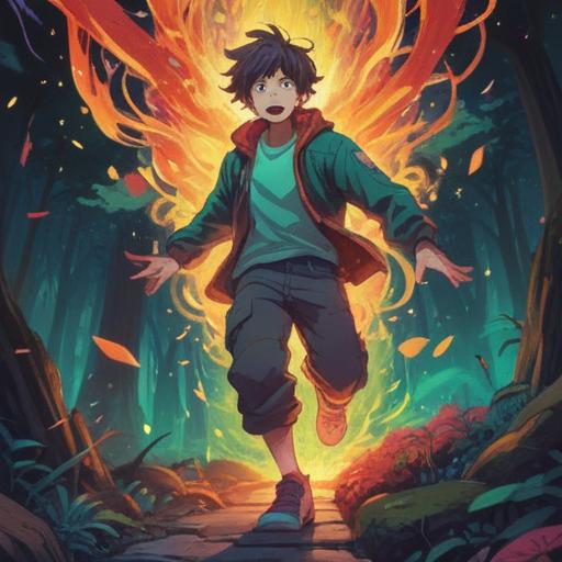 A vibrant illustration depicting a person tripping and falling, surrounded by glowing energy, symbolic of spiritual awakening, ethereal light surrounding the scene, soft and warm colors, imagery of hope and transformation, nature in the background reflecting personal growth, 4k