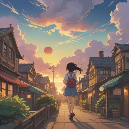 A serene landscape illustrating the practice of happiness after a sky split, soft golden light filtering through the clouds, people engaging in joyful activities, lush greenery surrounding, warm connections between individuals, a sense of peace and fulfillment, gentle breeze, vibrant flowers, hopeful atmosphere, 4k