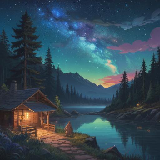 A mystical scene under a starry night sky, the Milky Way galaxy shining brightly, ethereal lights reflecting a sense of spiritual guidance, a tranquil landscape with gentle hills, soft glowing orbs floating in the air, a serene atmosphere filled with hope and positivity, detailed celestial background, 4k