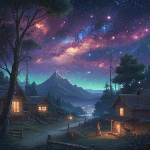 A captivating illustration of the Milky Way Galaxy, vibrant stars forming intricate patterns, ethereal glow illuminating the night sky, spiritual symbols subtly integrated among the constellations, a serene landscape below, soft clouds drifting, tranquil water reflecting celestial beauty, deep connection with the universe, nature's harmony, 4k