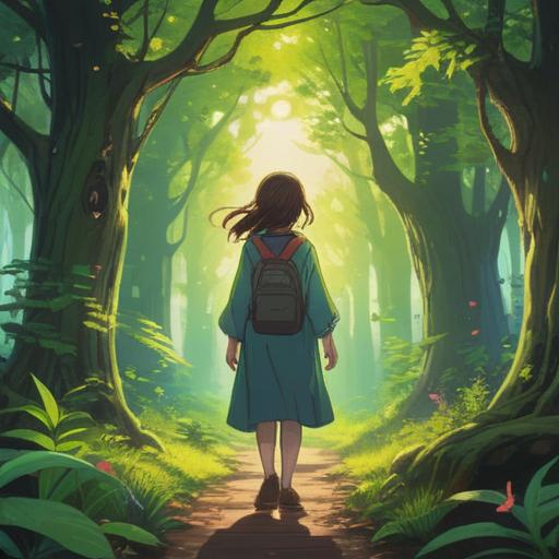 A serene and uplifting illustration depicting a person surrounded by nature, vibrant sunlight filtering through the trees, symbols of growth and transformation, gentle waves of energy flowing, soft aura radiating from the individual, sense of peace and balance, vibrant colors, harmonious atmosphere, 4k