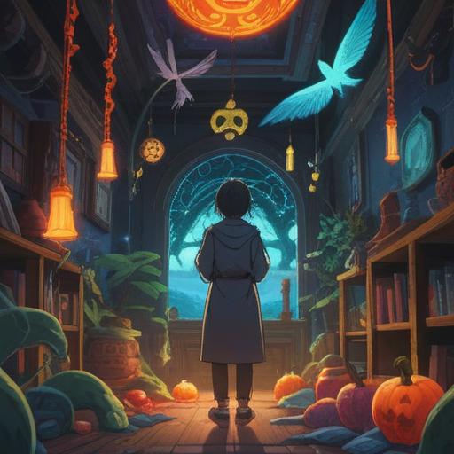 A serene and mystical scene depicting a person who has given up, surrounded by glowing spiritual lucky items, symbols of hope and renewal, vibrant colors, soft light illuminating the objects, a sense of tranquility and newfound energy, intricate details in the items, lush greenery in the background, hint of a sunrise, exuding a positive and uplifting atmosphere, 4k